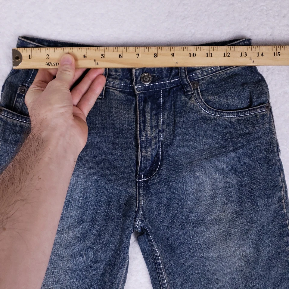 Shorts jeans Akademiks juvenil 14 azul folgado hip hop urbano streetwear - Imagem 2 de 4