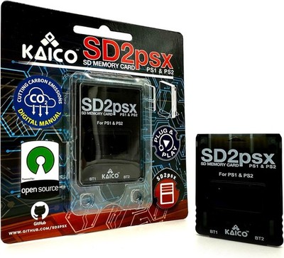 Kaico SD2PSx Gen2 Memory Card kompatibel mit Playstation 1 & 2 - PSxMemCard... 