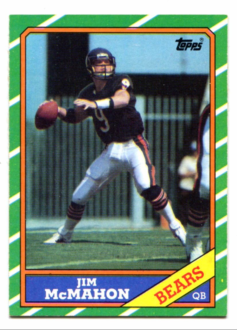 1986 Topps #10 Jim McMahon Football Card - Chicago Bears