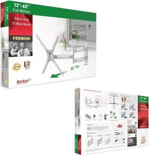 Long White TV Wall Mount, 13-65 inch Full Motion Articulating - 4 Movement Flat/ — image 3