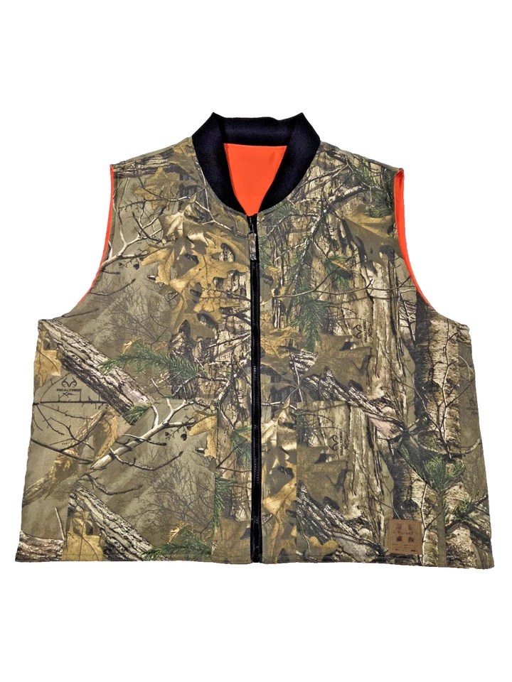 BOB ALLEN NORTH AMERICAN HUNTING REVERSIBLE VEST REALTREE CAMO/ORANGE SZ XL - Image 2 of 4