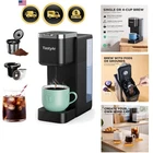Single Serve Coffee Maker, Iced and Hot Coffee Machine for K Cup & Grounds, C...