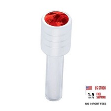  2 Chrome Aluminum Red Diamond Door Locks Knobs for Classic Car Pickup Trucks