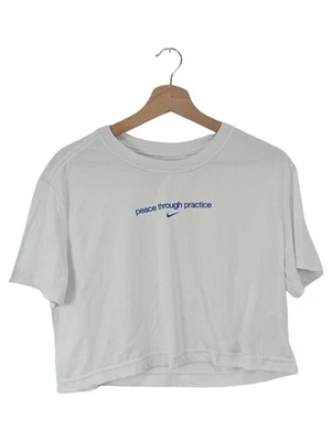 Nike T-Shirt Femme Blanc Logo-Print Sportif (EU 36, INT S) - Photo 1/4