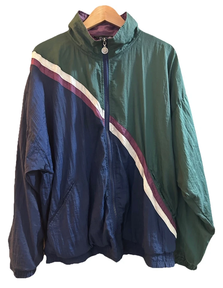 Juego de Pista Christian Dior Monsieur Años 90 De Colección, Mediano, Cremallera Completa Retro Bloque de Color Foto 3 de 4