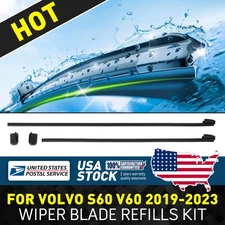 2Pcs 31693569 Front Windshield Wiper Blade Refills For Volvo S60 V60 Rubber New