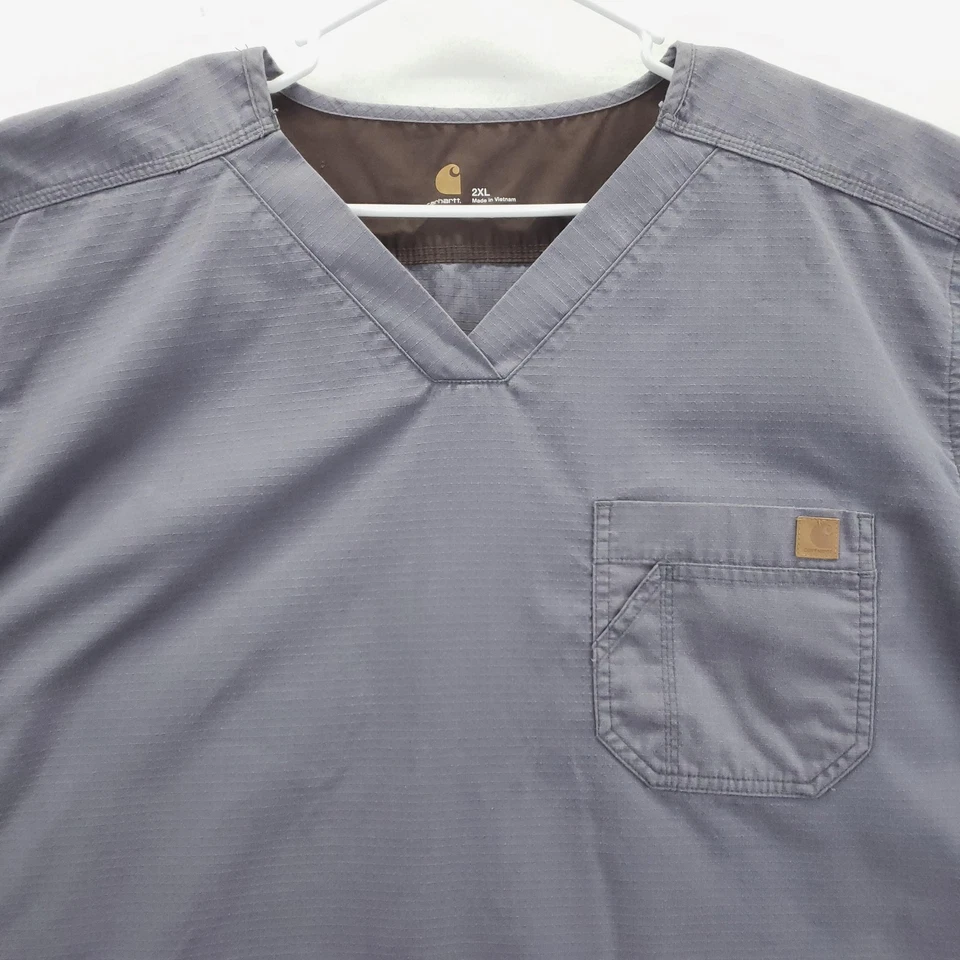 Carhartt Scrubs Set Mens 2XL Top XL Pants Gray Ripstop Cargo Medical Workwear - Image 4 of 4
