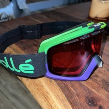 Boll Snow Ski SnowBoard Goggles Glasses Green/Purple w/ Amber Lens Light Use
