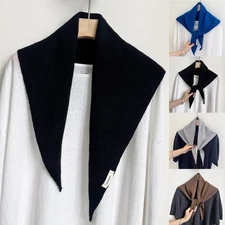100% Wool Knitted Triangle Scarf Shawl Wrap for Women Fashion Accessory