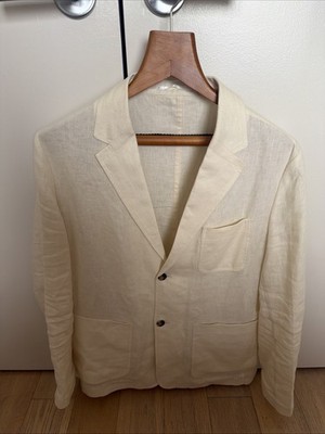 Mango Linen Blazer - US 42R Men s Ivory