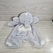 Baby Ganz Gray White Elephant Flat-A-Pat Lovey Blanket Security Plush Toy
