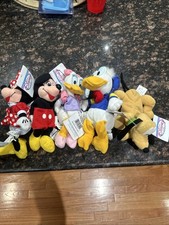 Disney Store Brand Beanie Plush Mickey Mouse Minnie Mouse Donald Daisy Pluto