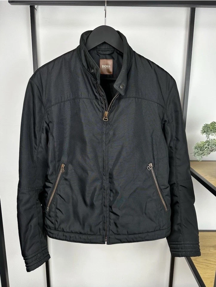 Vintage Boss Hugo Boss Motorcycle Jacket OLMAS Black Men’s Medium - Image 2 of 4