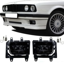 Nebelscheinwerfer SET Schwarz + H3 Birnen passend f�r BMW E30 Facelift ab 1987