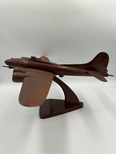 B-17 Flying Fortress Army Air Corp Boeing Mahogany Wood Model WWII Bomber 17x13 - Bild 8 von 10