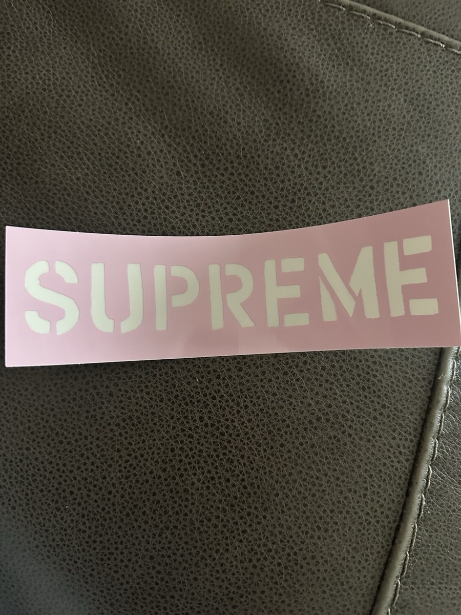 Supreme Pink White Logo Sticker Decal - Authentic Supreme Pink and