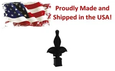 Black Plastic 3/4" Fleur De Lis Finial Fence Topper for Wrought Iron Fence