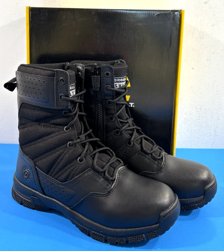 EUC 7.5 WIDE MENS ORIGINAL SWAT PROTEC 8" SIDE ZIP POLISHABLE TOE BOOTS 106301