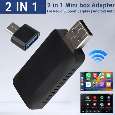 2in 1 Wireless für Apple Carplay Adapter Android Auto Adapter Box USB Car Dongle