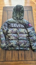 Levi's Boy's Winter Jacket Coat 12-13 YRS Size Large Puffer Camo With Hood L