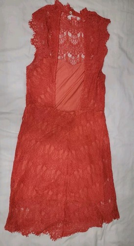 Mini Vestido Intimately Free People Daydream en Coral Encaje Bodycon Slip M - Imagen 2 de 3