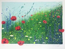 Hugo Nefe, Mohn, Litho, Originalgrafik,