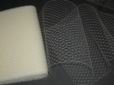 Ivory Bird cage bridal veil french birdcage net blusher 28" long x 9" wide