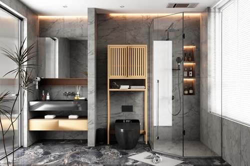 Bamboo Over The Toilet Storage Rack Cabinet Freestanding Bathroom Space Saver US - Picture 6 of 9