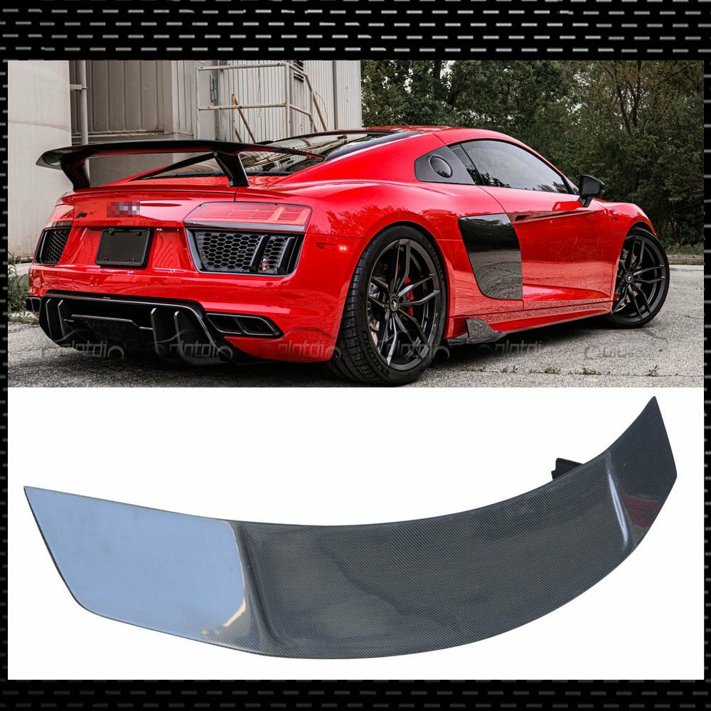 Carbon Fiber Rear Boot Wing Trunk Blade Spoiler V Style For Audi R8 2016-2020