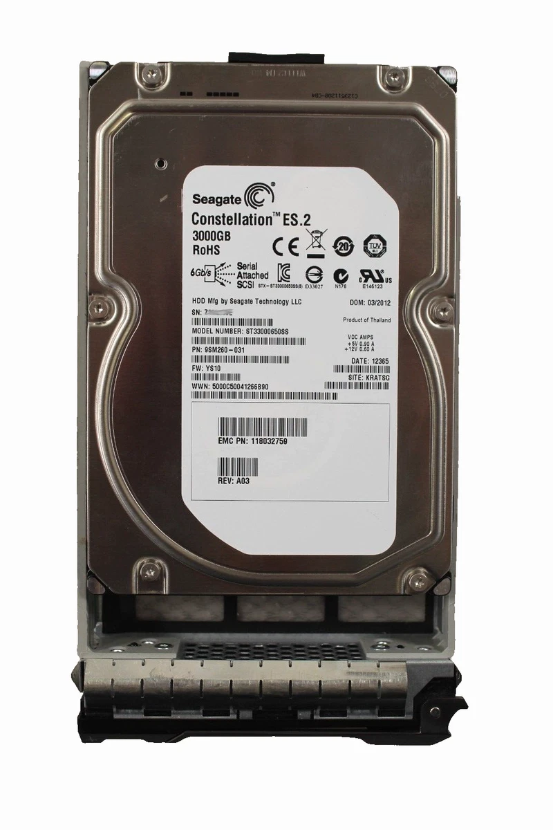 Disque Dur NetApp ST33000651SS 3To SATA 3.5" - ES.2 SED - Ouvert Mais Jamais Utilisé