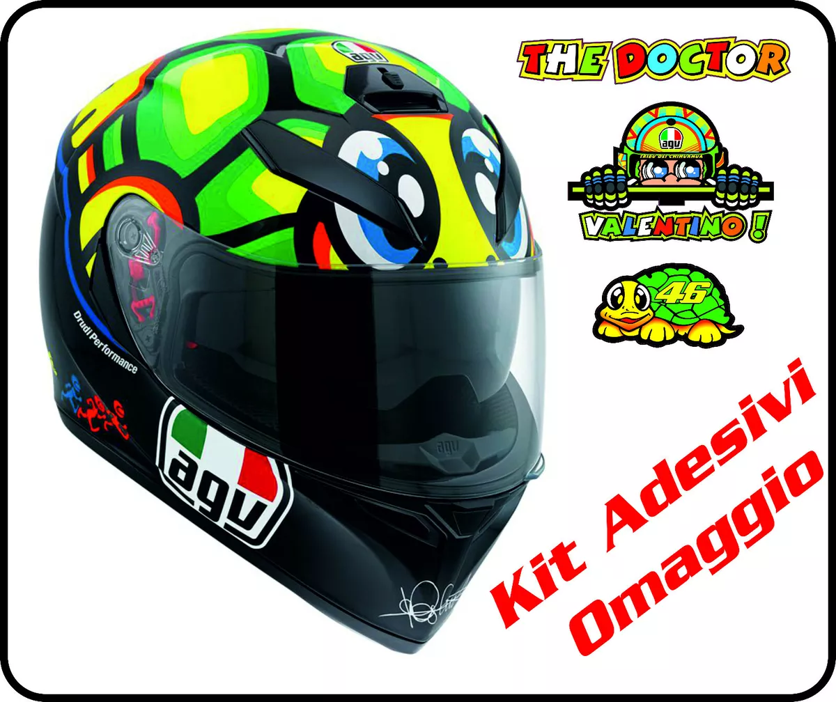 Helmet moto Agv K3 Sv Valentino Rossi Mugello tartaruga sticker casque helme