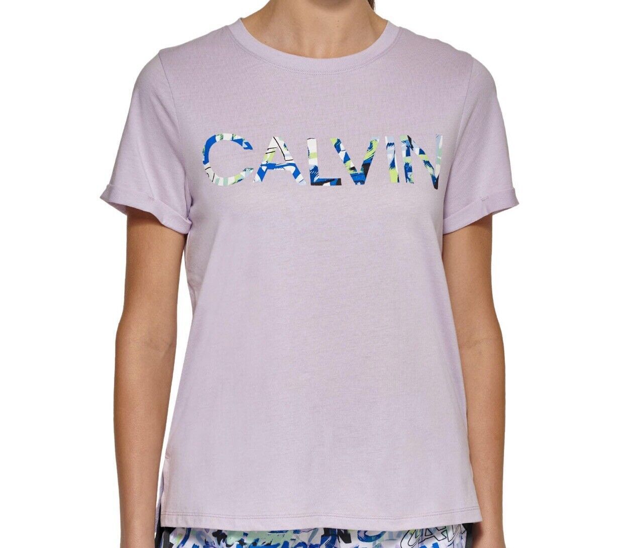 Calvin Klein Women's Soft Crew Neck Short Sleeve Graphic Logo Tee