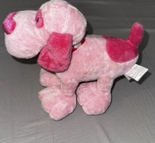 Walmart Puppy Dog Plush Stuffed Animal 6 Pink Fur Ear Floppy Shaggy Soft HTF