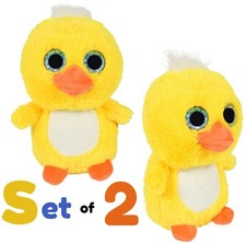 Set of 2 9'' Cute Yellow Duck Big Eye Plump Plush Collection Cuddly Soft Toy