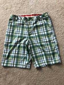 puma plaid golf shorts