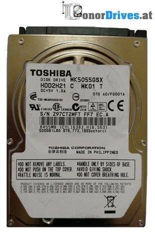 Toshiba -MK5055GSX - 500 GB - SATA - PCB G002439-0A Rev.*