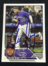 Elias Diaz Signed 2023 Topps Series 2 #648 Autographed Auto Rockies Card Padres