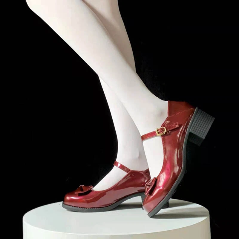 Lolita Japanese Womens Girls Patent Leather Flats Mary Janes JK Uniform Shoes - Image 2 of 4