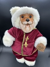 Vintage 1988 Raikes Originals Bears Santa Claus Wood Face With Tag 21390 Signed