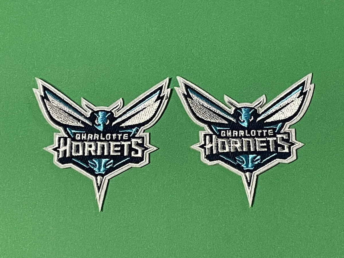 NBA Basketball Team Charlotte Hornets Iron Sew On Badge Patch Set Of 2 Brand New