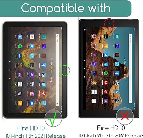 Glass Screen Protector For All-New Amazon Fire HD 10/Fire HD 10 2-Pack Tempered