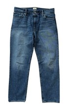 J.CREW Classic Straight Jeans in Three Year Wash Mens 32x30 Blue Indigo Dyed
