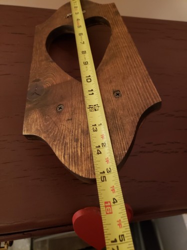 Pair of Vintage WOODEN HEART SCONCES Candle Wall Hangings 15" W/2 Hanging Hearts - Picture 20 of 21