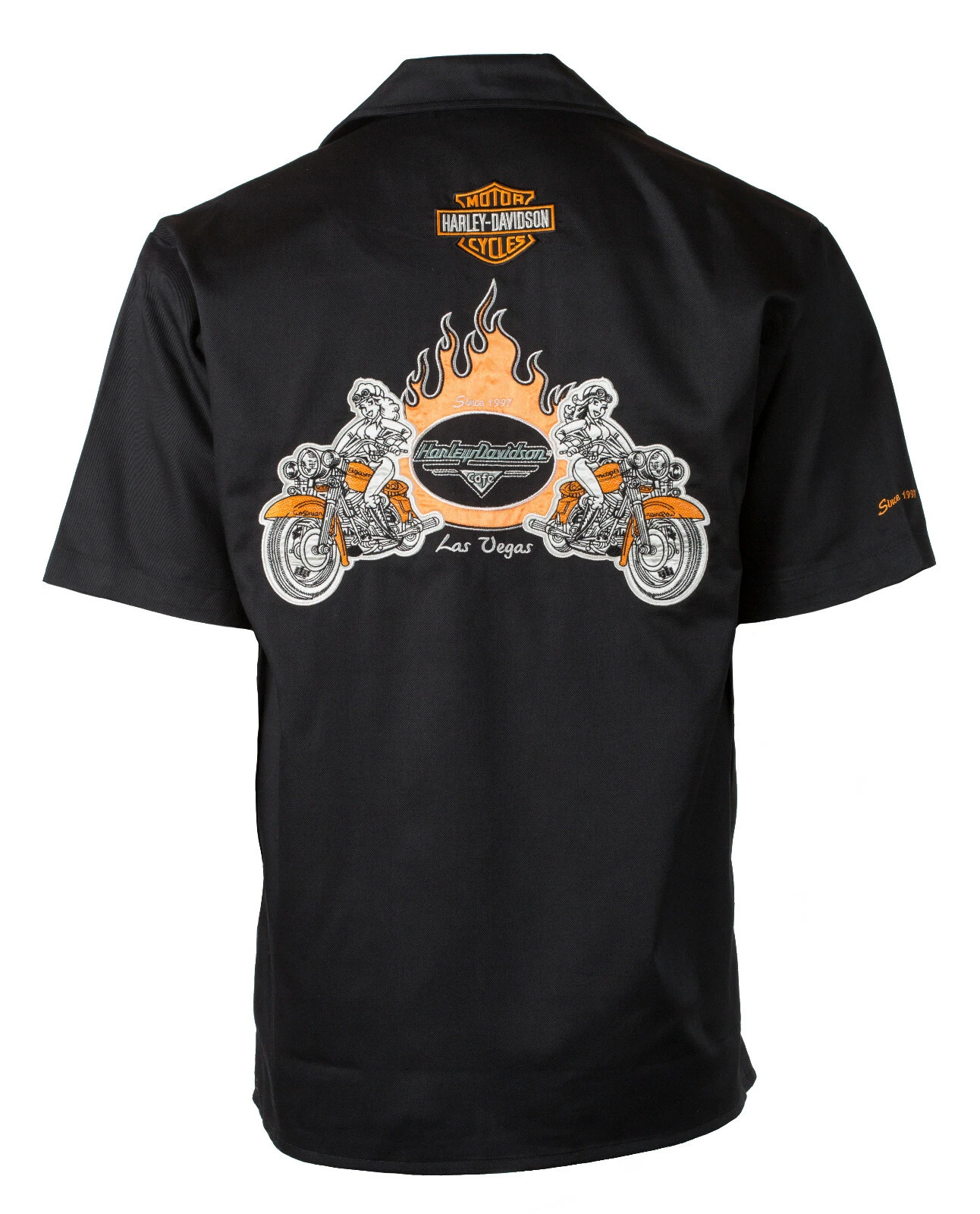 Harley-Davidson Las Vegas Babes Bikes Flames Work Shirt