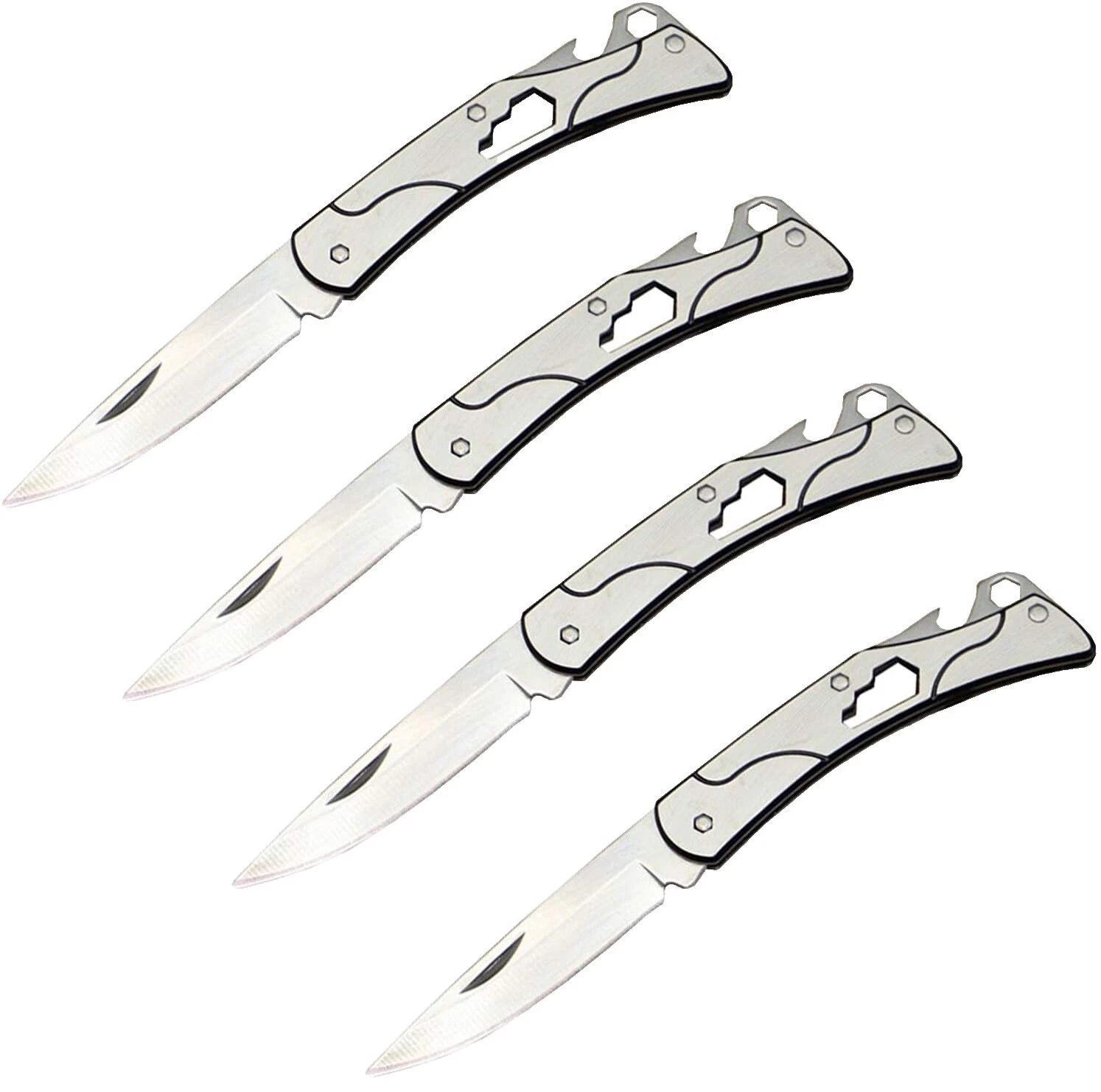 Белые коллекционные складные ножи из нержавеющей стали с лезвием и ручкой из нержавеющей стали
