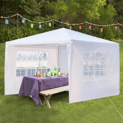 10'x 10 'Party Wedding Tent Outdoor Gazebo Canopy Tent  Heavy Duty w/3 Sidewalls