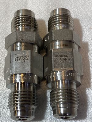 LOT OF 2 CAJON NUPRO SS-CHVCR4-1/3 SS POPPET CHECK VALVE 1/4'' SWAGELOK