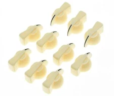 10x Cream Push On Fit Guitar AMP Amplifier Knobs Effect Pedal Chicken Head Knobs