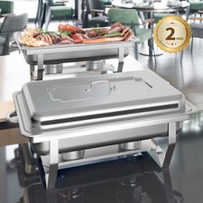 Chafing Dishes & Food Warmers Stainless Steel Chafer for Catering 2 Pack 8QT