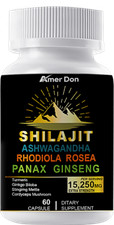 Pure Shilajit Resin 5 Month Supply Golden Grade Altai Mountains Russia 60 Caps